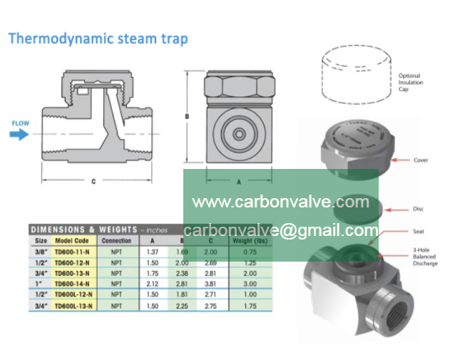 Thermo dynamic steam trap